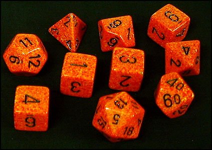 Elemental 7-Dice Set Fire Hook Tube