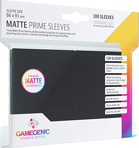 Gamegenic Matte Prime Sleeves: Black (100)