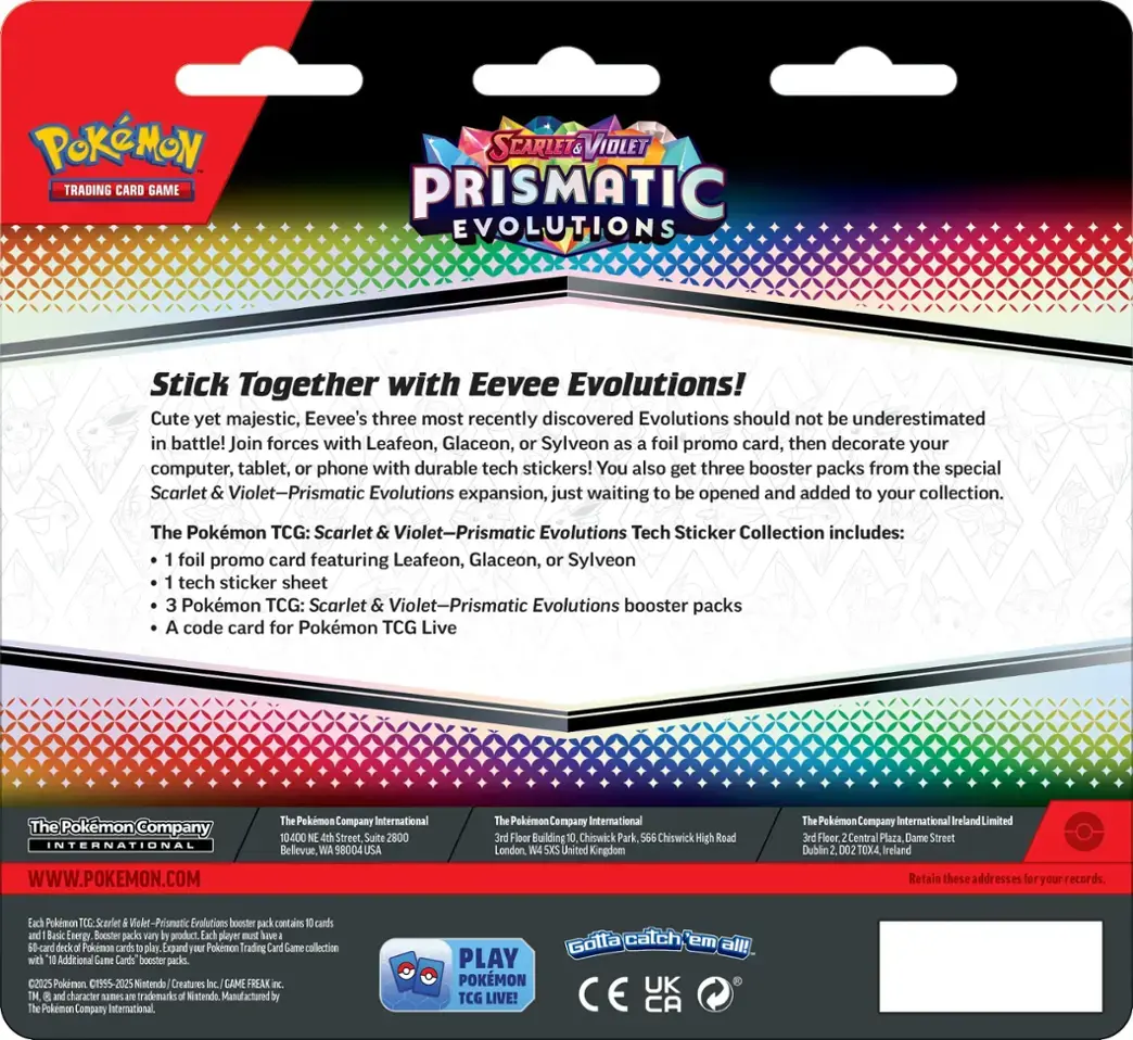 Pokemon SV8.5 Prismatic Evolutions Tech Sticker Sylveon