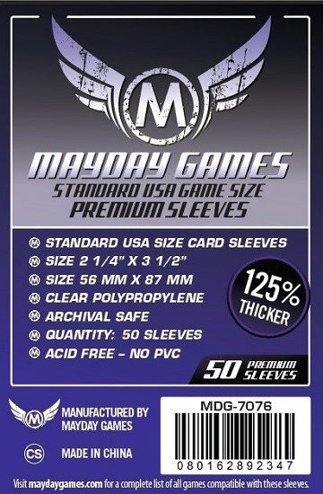 MAYDAY THICK SLEEVES 56MM X 87MM 50CT