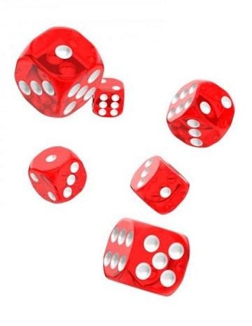 OAKIE DOAKIE 12D6 16MM DICE - TRANSLUCENT RED