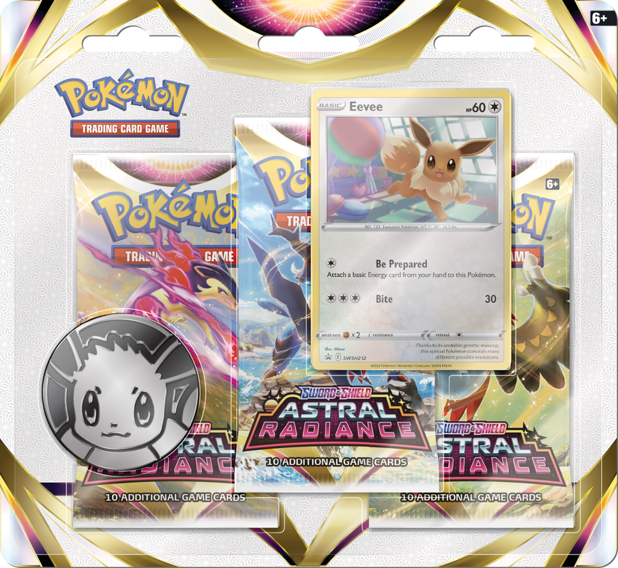 POKEMON SWSH10 ASTRAL RADIANCE 3PK BLISTER EEVEE