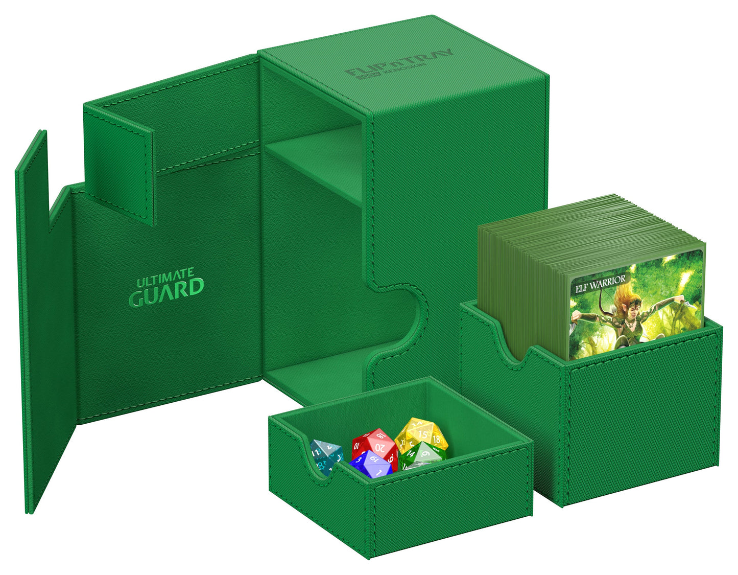 UG FLIP N TRAY DECK CASE MONOCOLOR GREEN 100+