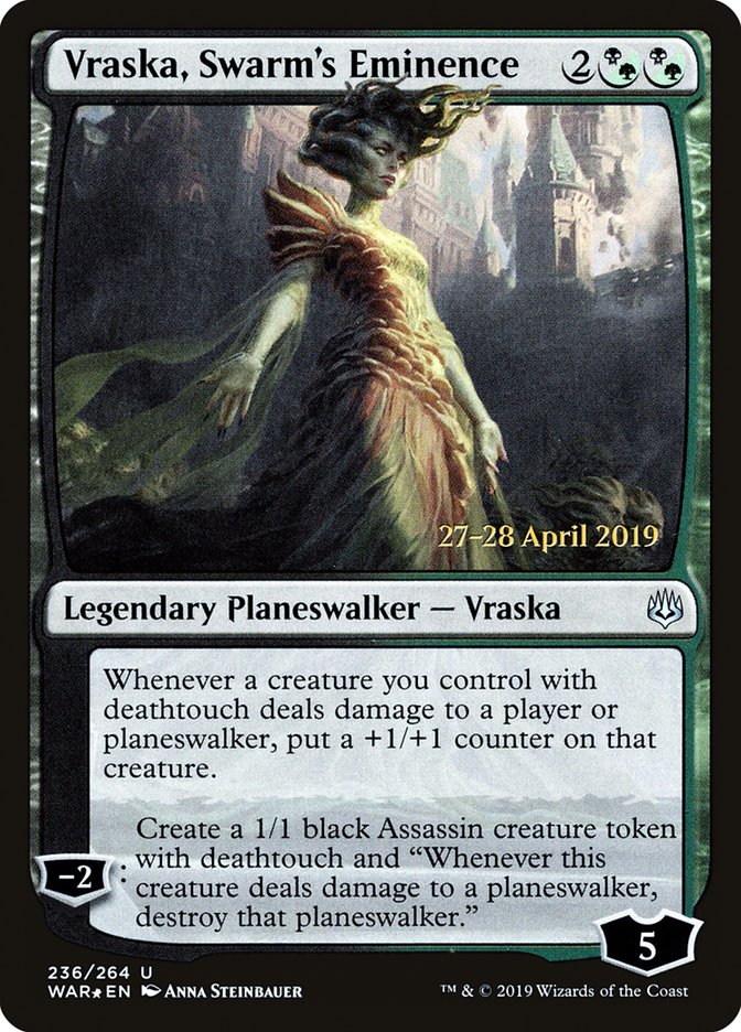 Vraska, Swarm's Eminence (236s★) JA [War of the Spark Promos]