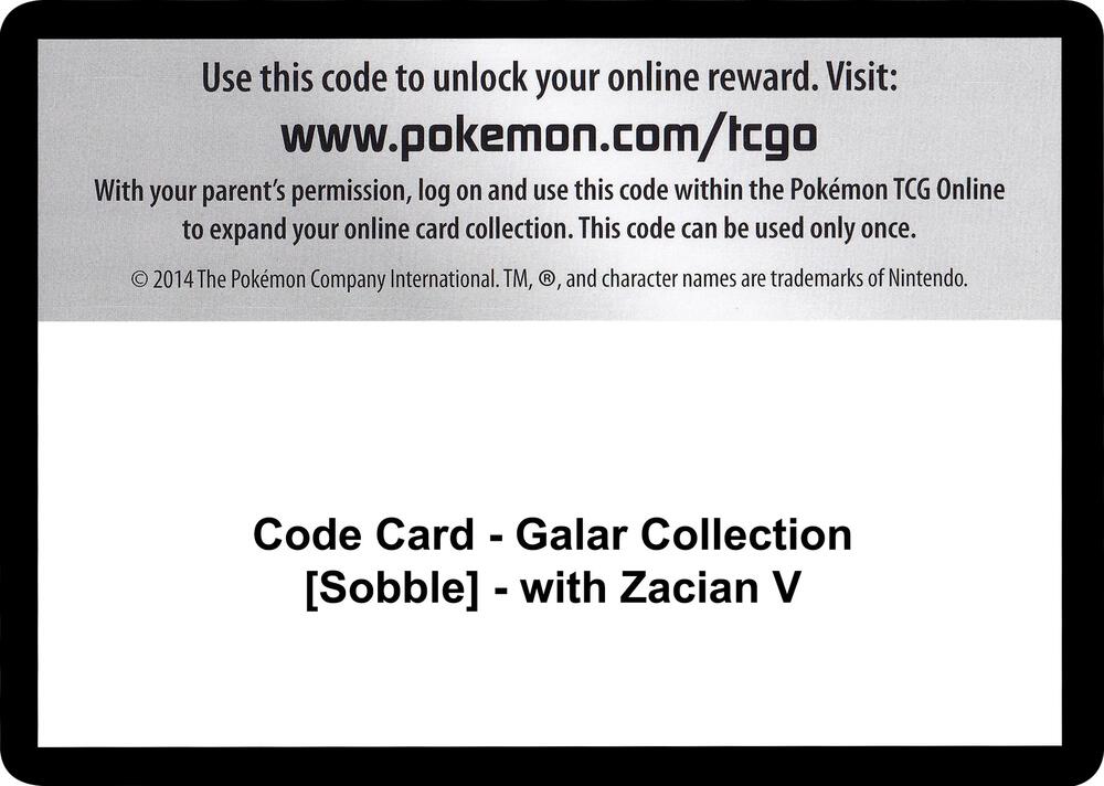 Code Card - Galar Collection [Sobble] - with Zacian V [Miscellaneous Cards and Products]