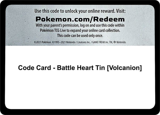 Code Card - Battle Heart Tin [Volcanion] [Miscellaneous Cards and Products]