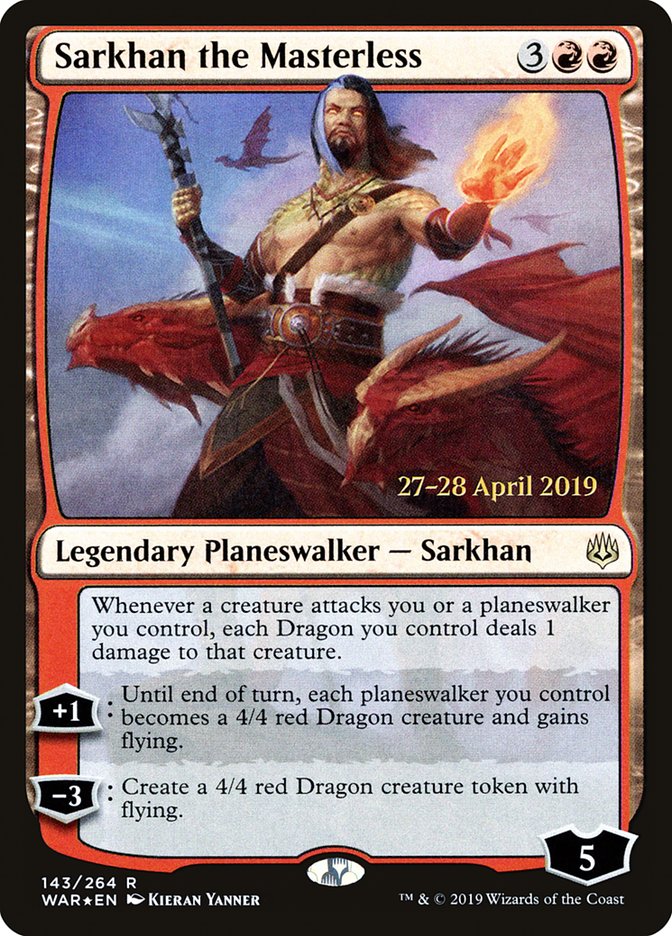 Sarkhan the Masterless (143s★) JA [War of the Spark Promos]