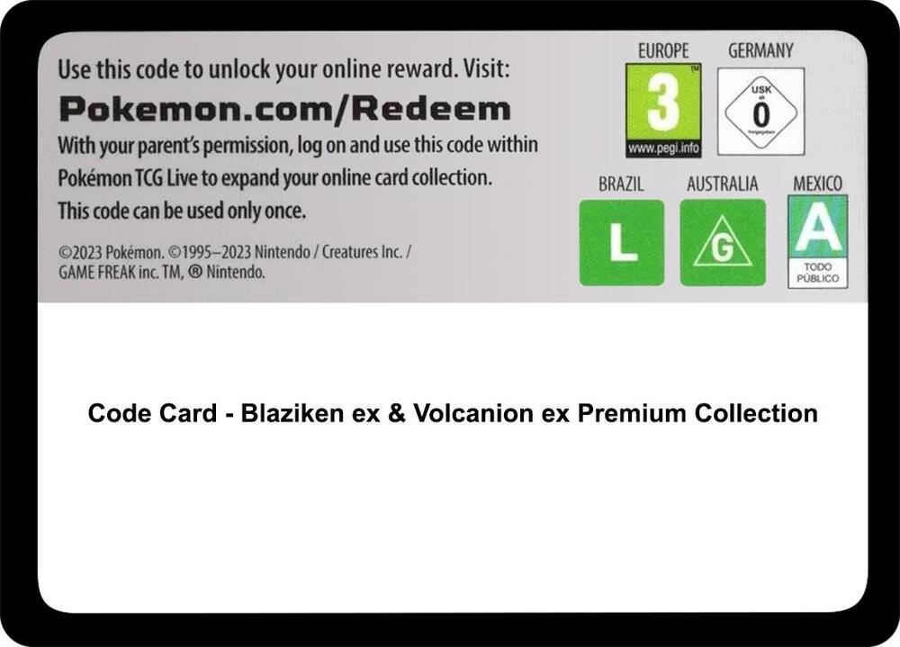 Code Card - Blaziken ex & Volcanion ex Premium Collection [Miscellaneous Cards and Products]