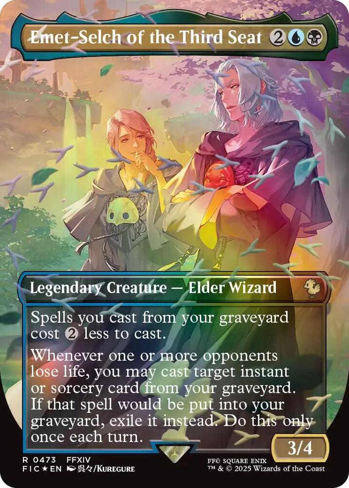 Emet-Selch of the Third Seat (Borderless) (Chocobo Track Foil) (473) [Final Fantasy Commander]