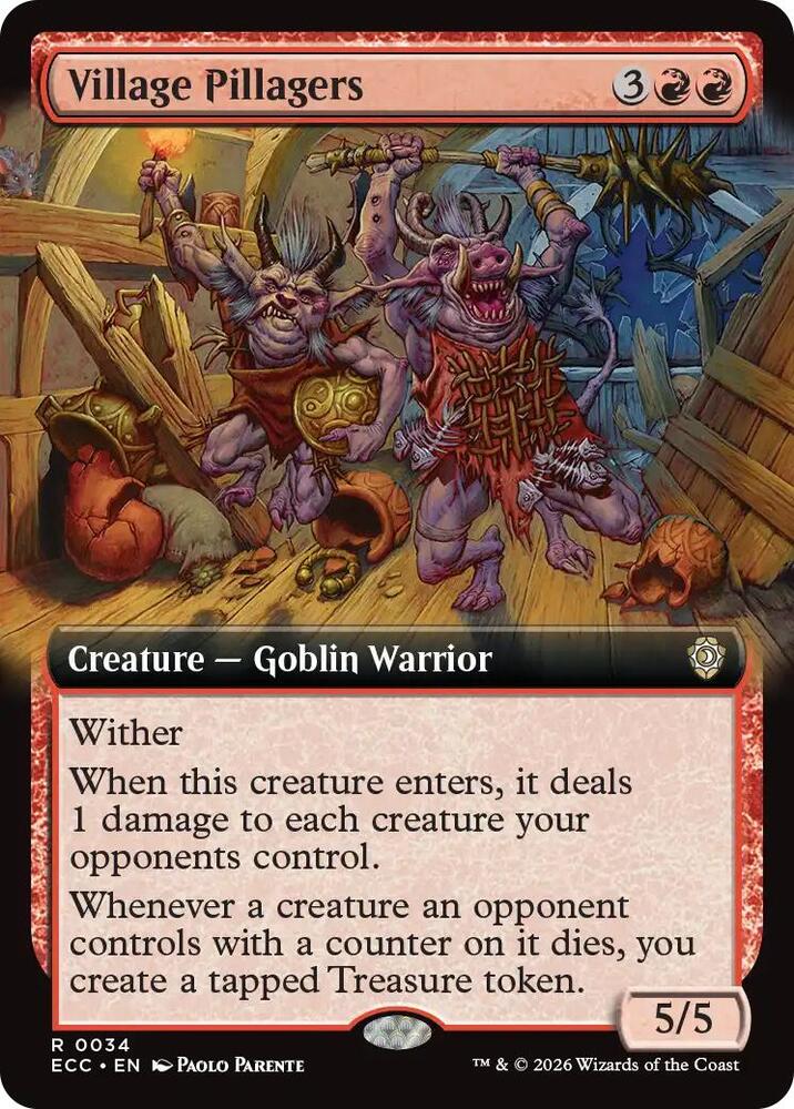 Village Pillagers (Extended Art) (34) [Lorwyn Eclipsed Commander]