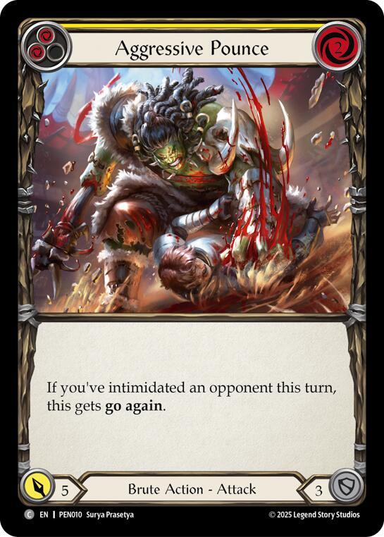 Aggressive Pounce (Yellow) (PEN010) [Compendium of Rathe]