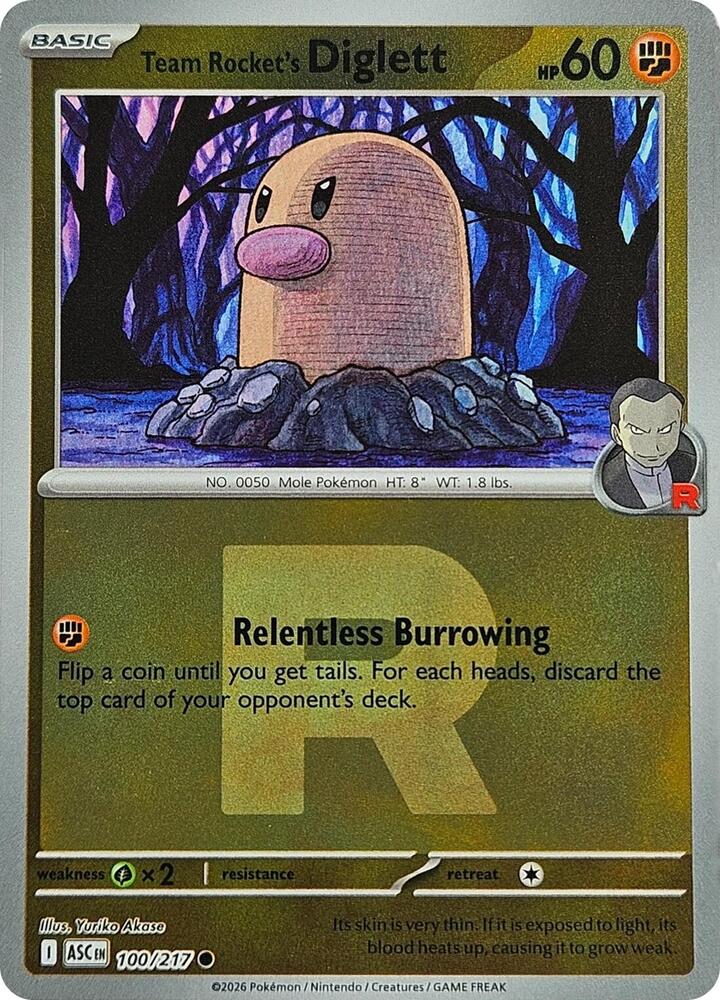 Team Rocket's Diglett (Team Rocket) (100/217) [ME: Ascended Heroes]