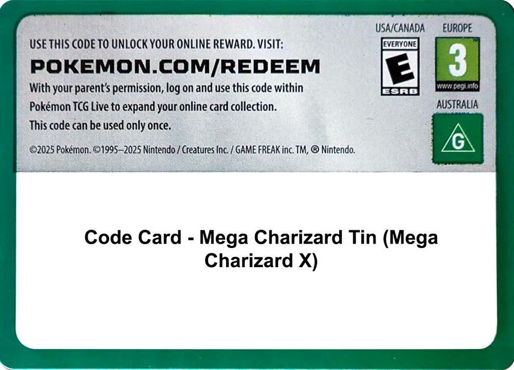 Code Card - Mega Charizard Tin (Mega Charizard X) [Miscellaneous Cards and Products]