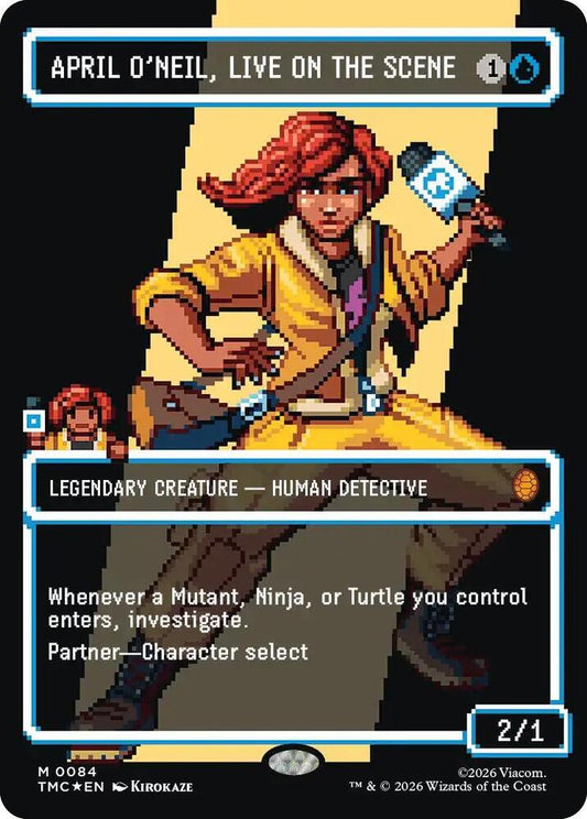 April O'Neil, Live on the Scene (Borderless) (Surge Foil) (84) [Teenage Mutant Ninja Turtles Commander]