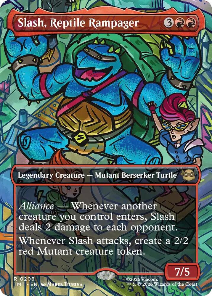 Slash, Reptile Rampager (Borderless) (208) [Teenage Mutant Ninja Turtles]