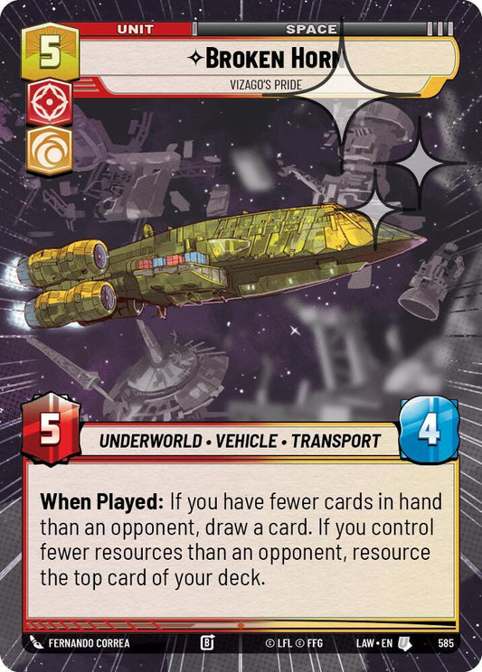 Broken Horn - Vizago's Pride (Hyperspace Foil) (585) [A Lawless Time]