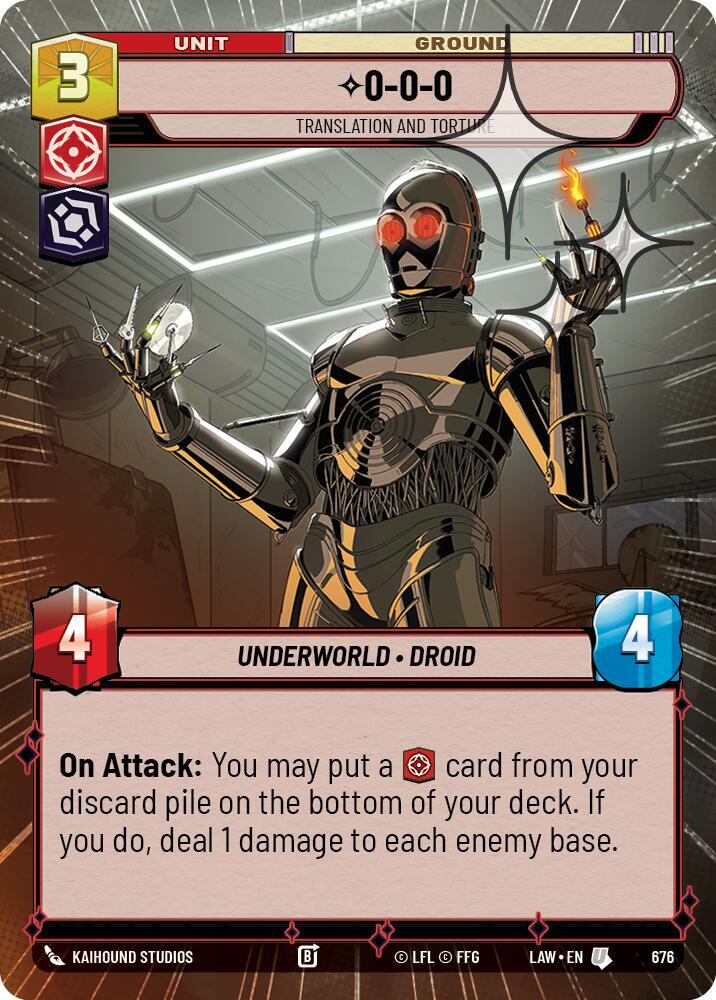 0-0-0 - Translation and Torture (Hyperspace Foil) (676) [A Lawless Time]