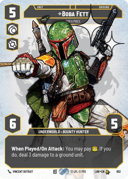 Boba Fett - For a Price (Prestige Foil) (852) [A Lawless Time]