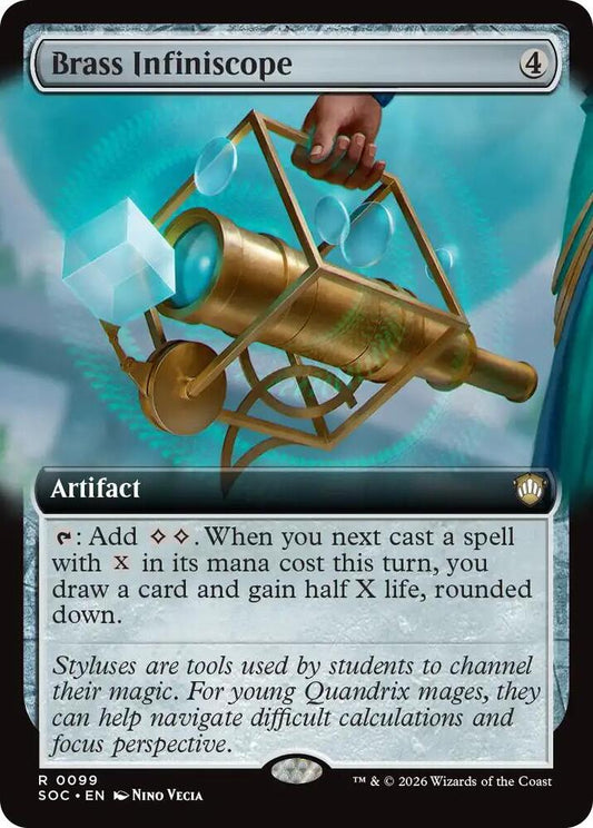Brass Infiniscope (Extended Art) (99) [Secrets of Strixhaven Commander]