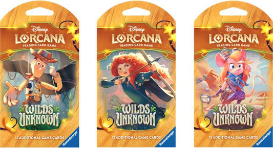 Disney Lorcana Wilds Unknown Sleeved Booster Pack Art Bundle Set of 3