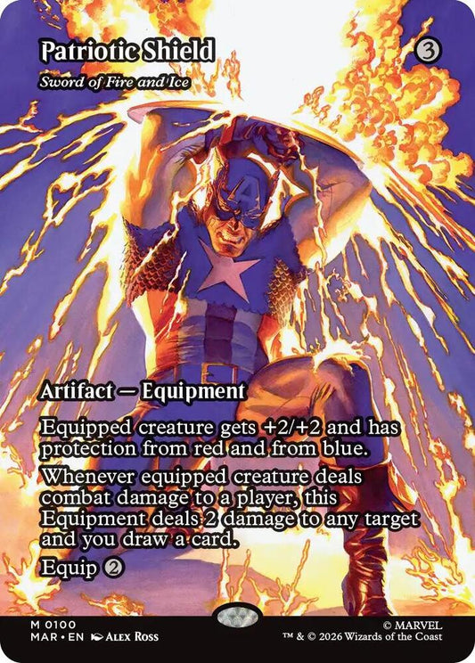 Patriotic Shield - Sword of Fire and Ice (Borderless) (100) [Marvel Universe Eternal-Legal]