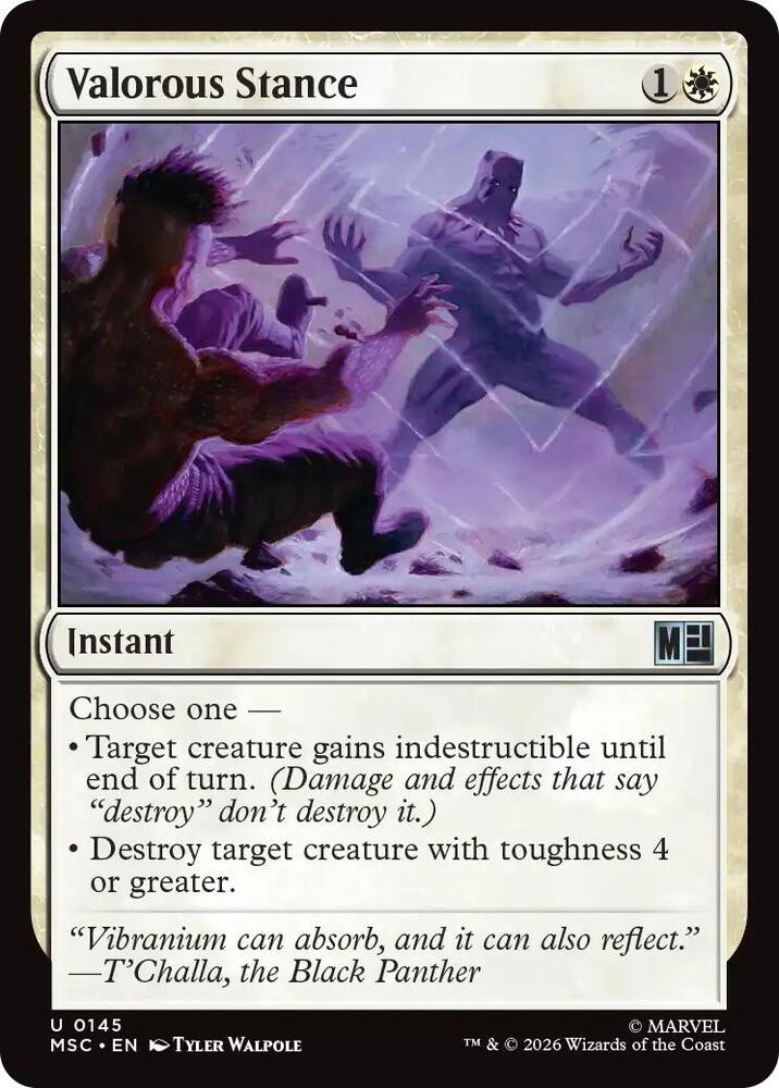 Valorous Stance (Surge Foil) (145) [Marvel Super Heroes Commander]