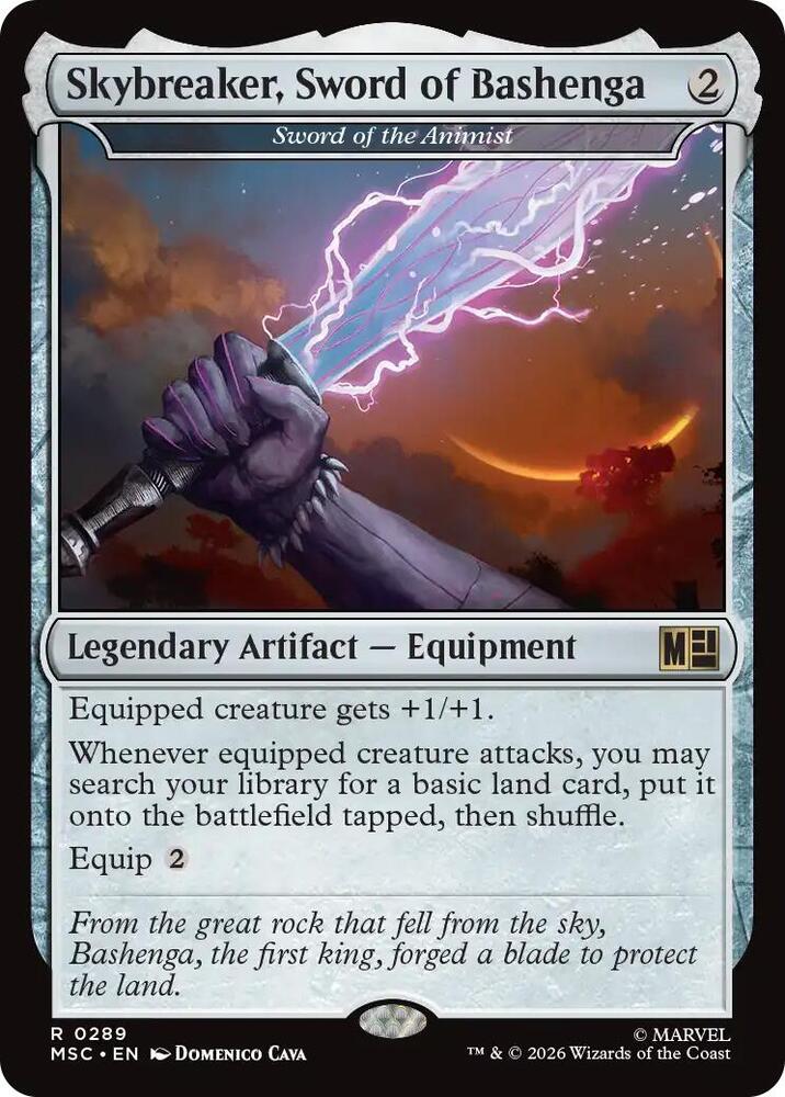 Skybreaker, Sword of Bashenga - Sword of the Animist (Surge Foil) (289) [Marvel Super Heroes Commander]