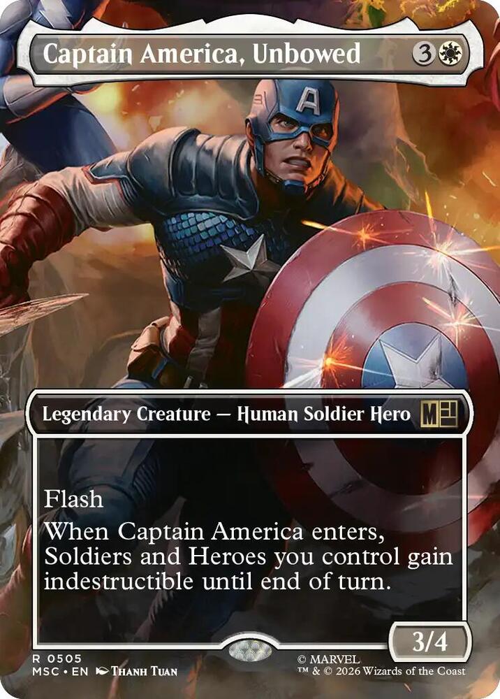 Captain America, Unbowed (Borderless) (505) [Marvel Super Heroes Commander]