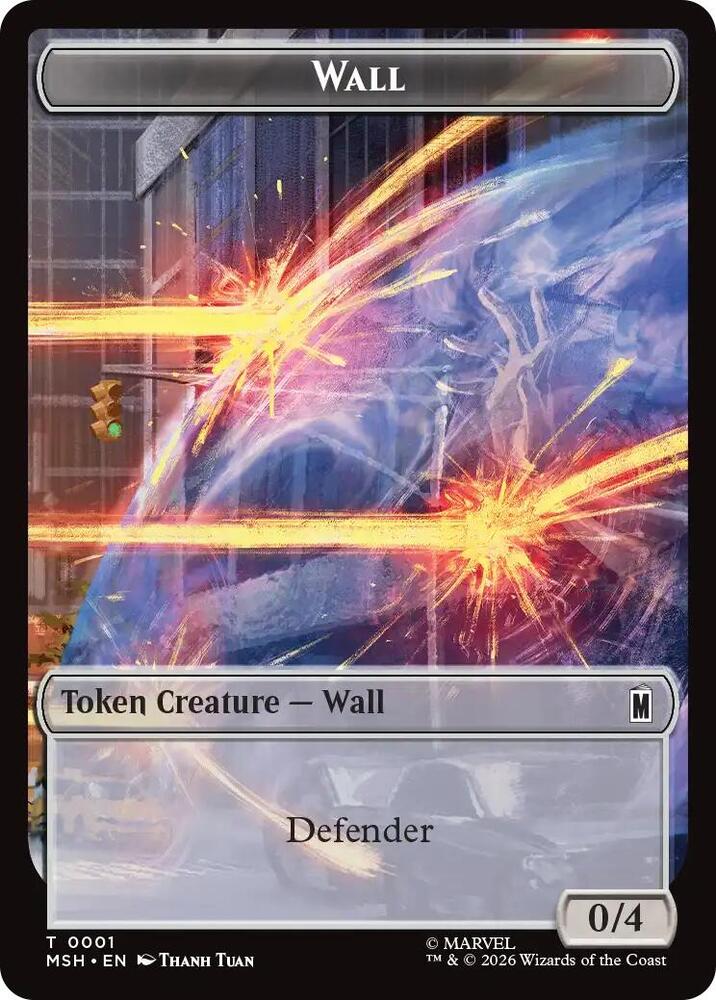 Wall // Alien Double-Sided Token (001/011) [Marvel Super Heroes]