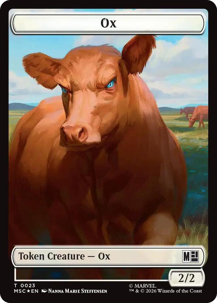 Ox (023) // Construct (030) Double-Sided Token (Surge Foil) (23 // 30) [Marvel Super Heroes Commander]
