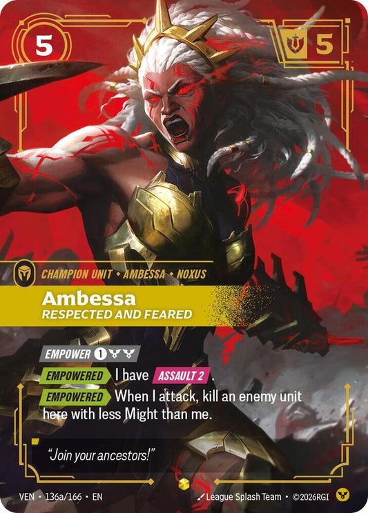 Ambessa, Respected and Feared (Alternate Art) (136a/166) [Vendetta]