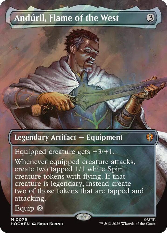 Anduril, Flame of the West (Borderless) (Surge Foil) (79) [The Hobbit: Eternal-Legal]