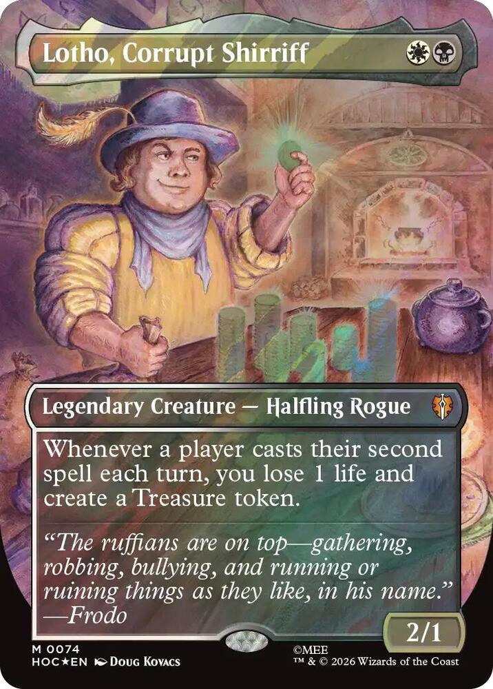 Lotho, Corrupt Shirriff (Borderless) (Surge Foil) (74) [The Hobbit: Eternal-Legal]