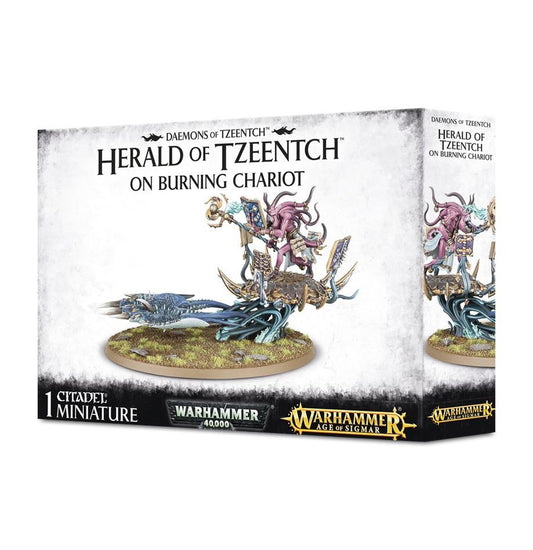 Warhammer : AOS & 40K - Deamons of Tzeentch: Fateskimmer, Herald of Tzeentch on Burning Chariot