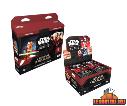 Star Wars: Unlimited: Crépuscule de la République Booster Display + Starter Deux Joueurs (FR)
