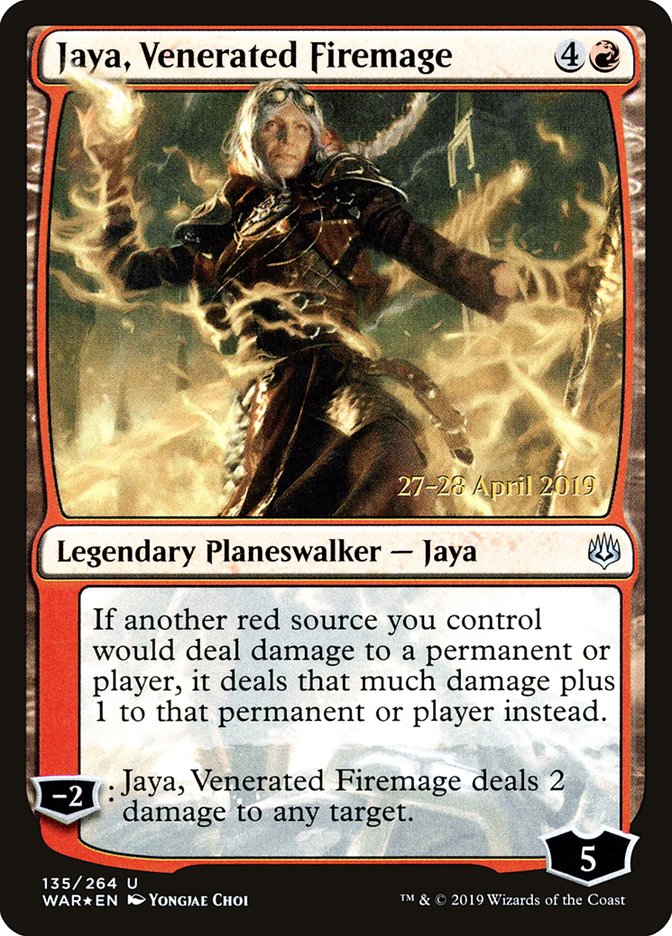 Jaya, Venerated Firemage (135s★) JA [War of the Spark Promos]