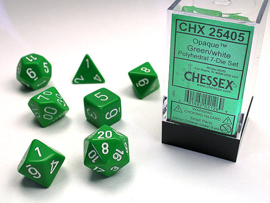 OPAQUE 7-DIE SET GREEN/WHITE