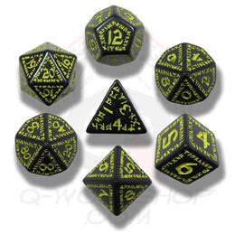 RUNIC DICE SET: BLACK/YELLOW