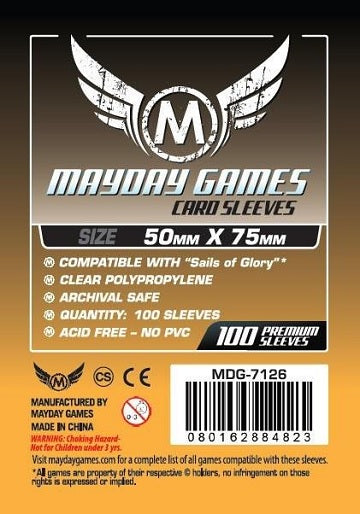 STANDARD SAILS OF GLORY SLEEVES 50mm X 75mm 100CT