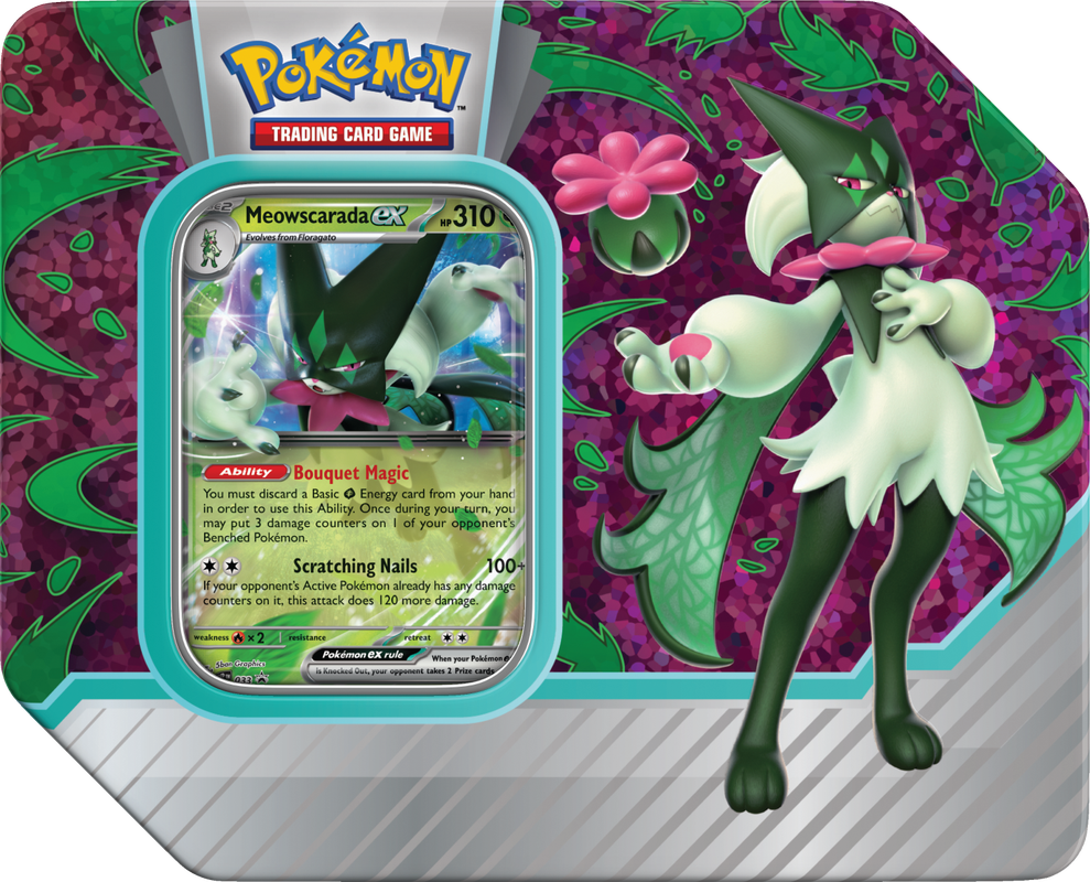Pokemon Paldea Partners Tin Meowscarada EX