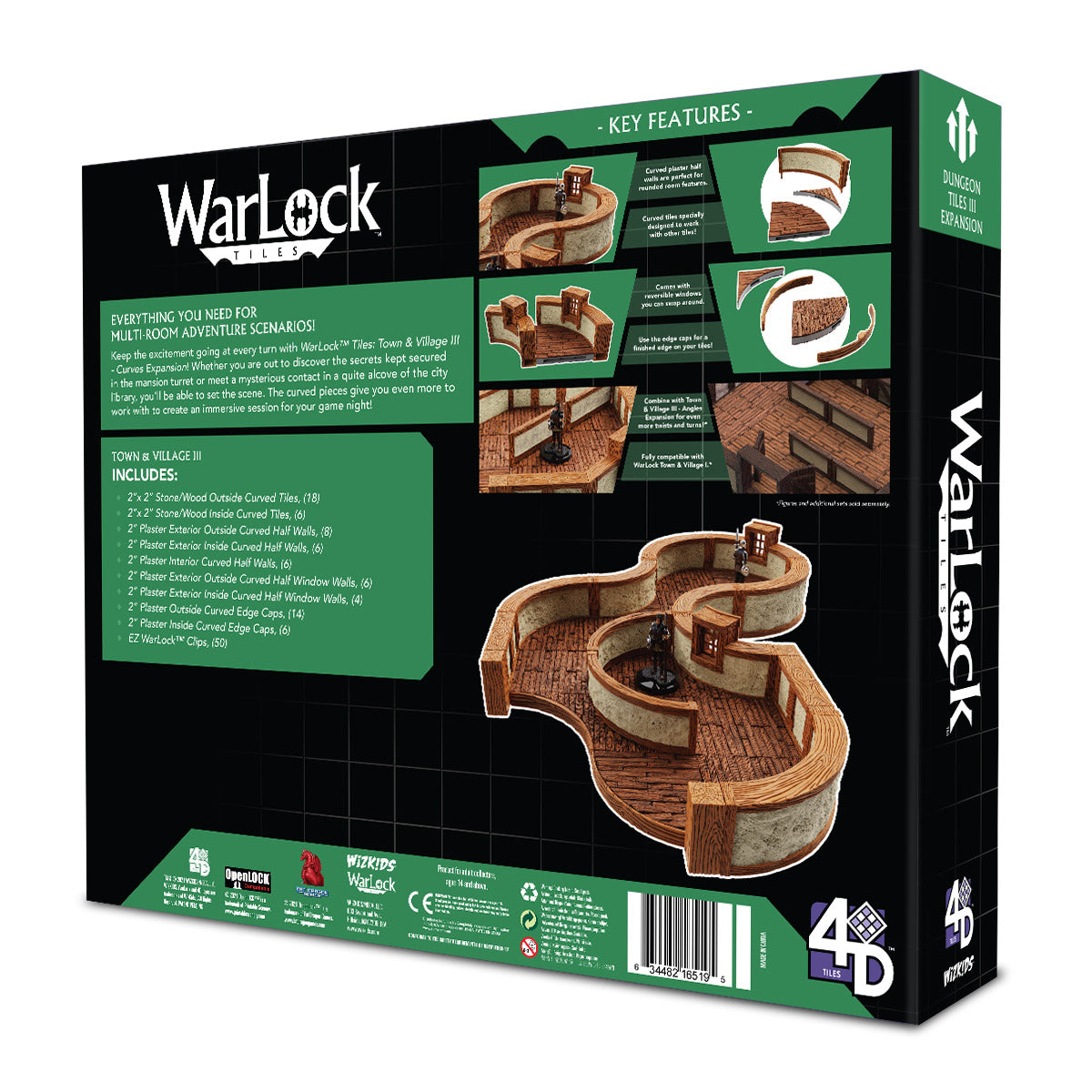 Warlock Dungeon Tiles: Town/Village III - Curves