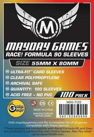 STANDARD RACE FORMULA 90 SLEEVES 55mmX80mm 100CT