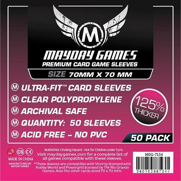 MAYDAY THICK SLEEVES 70mm X 70mm 50CT