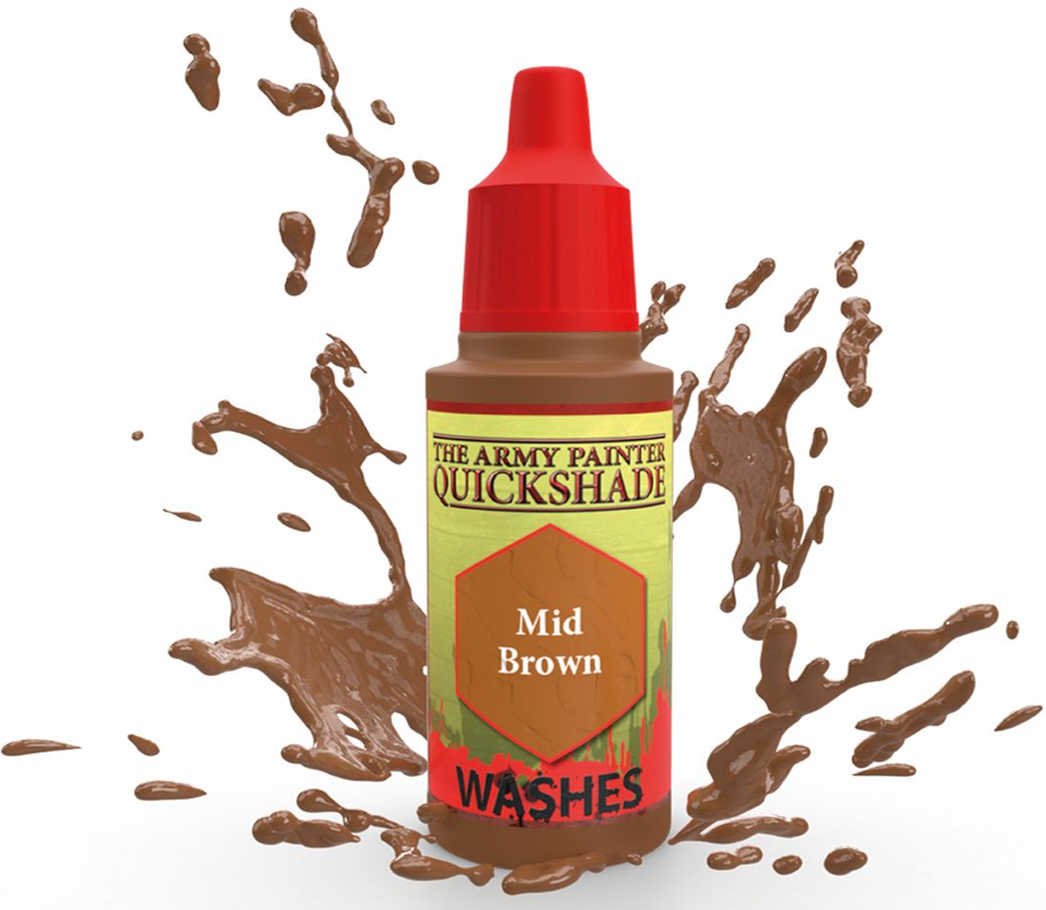 ARMY PAINTER - WARPAINTS: MID BROWN WASH (18ML)