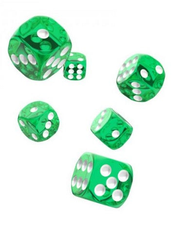 OAKIE DOAKIE 12D6 16MM DICE - TRANSLUCENT GREEN