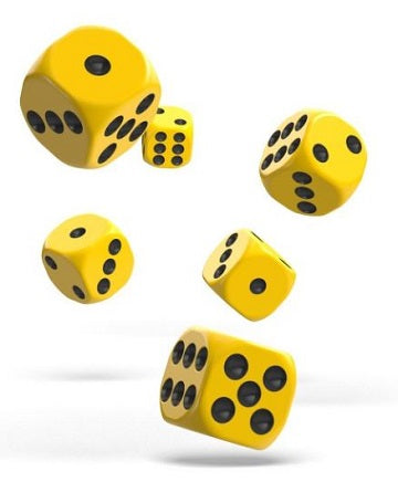 OAKIE DOAKIE 12D6 16MM DICE - SOLID YELLOW