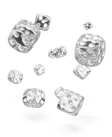 OAKIE DOAKIE 36D6 12MM DICE - TRANSLUCENT CLEAR