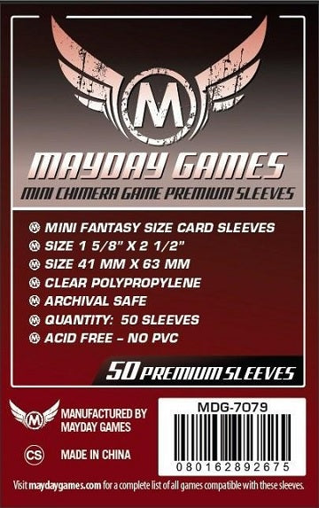 MAYDAY THICK SLEEVES 43MM X 65MM 50CT