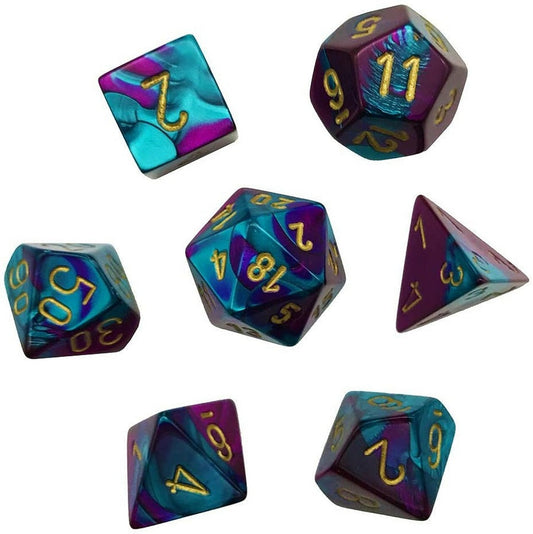 MINI GEMINI 7-DIE SET PURPLE-TEAL/GOLD