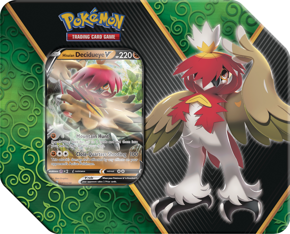 Pokemon Divergent Powers Tin Hisuian Decidueye V